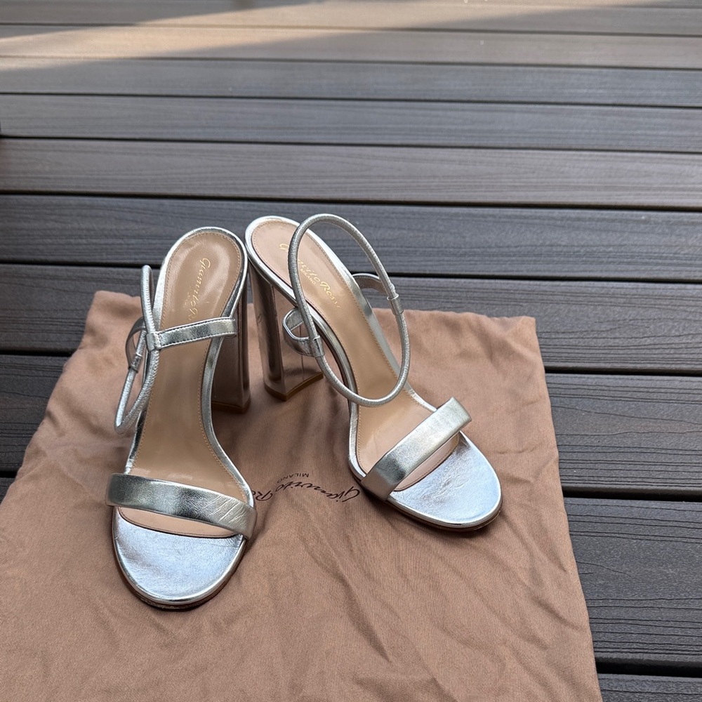 Gianvito Rossi silver heels